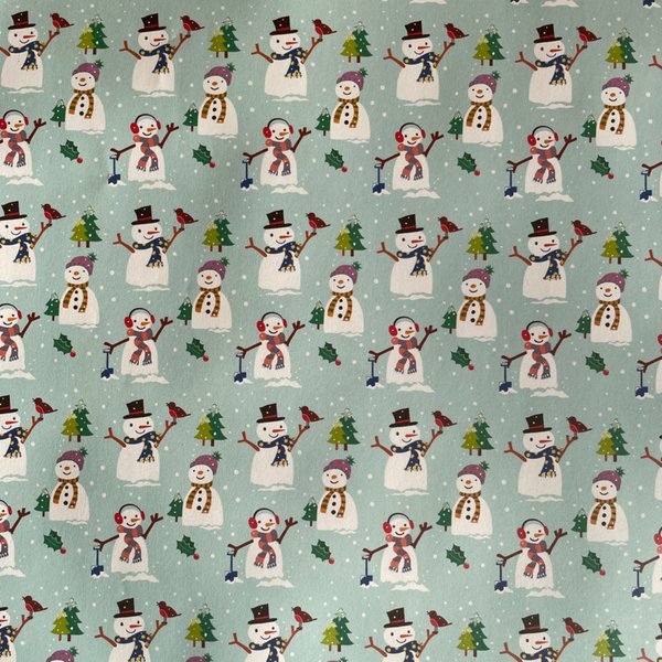 christmas snowmen wrapping paper & gift card